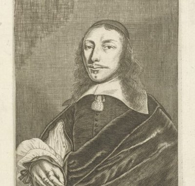 Portret van Cornelis van Overstege met berijmd onderschrift van mr. Adriaen, opgenomen in de bundel Poëzy, en bij Balen