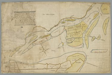 Kaart van al de opkomende gronden in den Zuidhollandse waard tussen de Bassekil en de stad Dordrecht