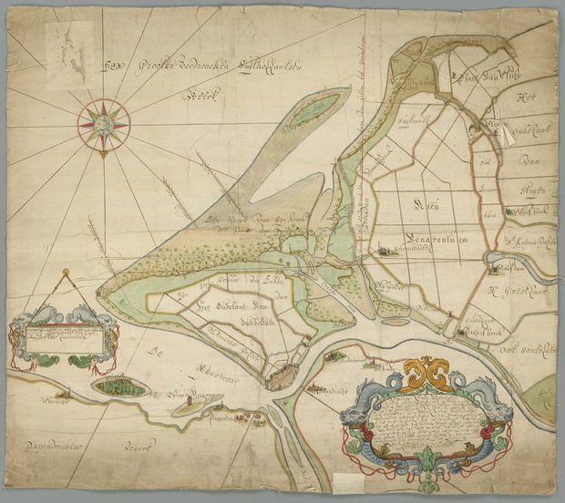 Kaart van de polder en gronden gelegen onder Dubbeldam Kaart van de polder en gronden gelegen onder Dubbeldam
