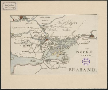 Kaart van het Eiland van Dordrecht en omliggende waarden