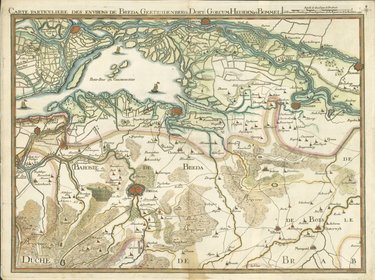 Carte particuliere des environs de Breda, Geetrudenberg, Dort, Gorcum, Heusden et Bommel