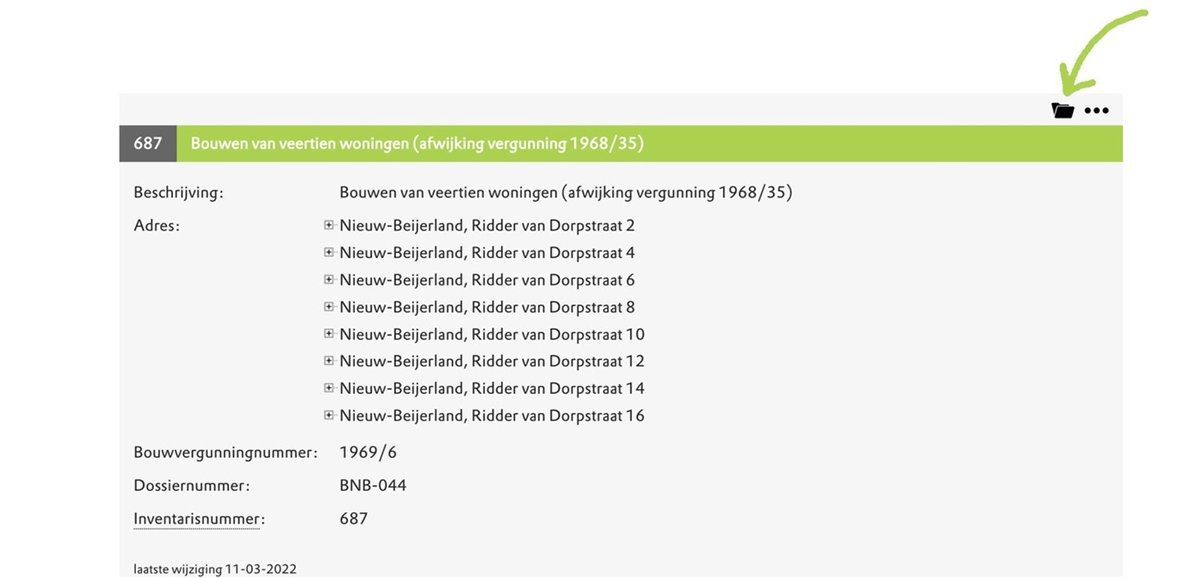 Voorbeeld plaatje van hoe je op de website een archiefstuk moet aanvragen.