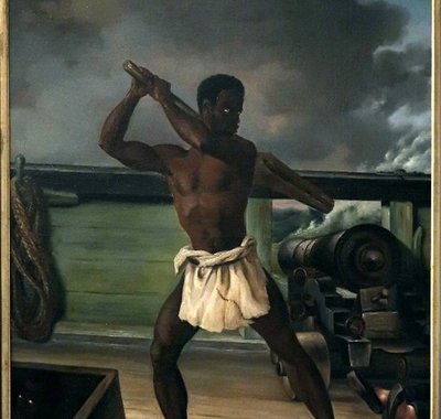 The rebellion of a slave on a slave ship