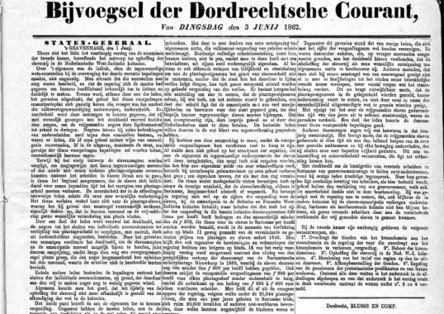 De Dordrechtsche Courant uit 1863 De Dordrechtsche Courant uit 1863