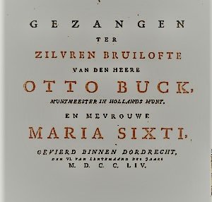 Gezangenbundel ter gelegenheid van 25 jaar huwelijk van Otto Buck en Maria Sixti.