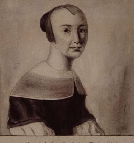 Zelfportret van Margaretha van Godewijck.