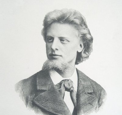Portret van Jacques Perk door Fr. Bruckman te München zoals opgenomen in de eerste druk van zijn Gedichten uit 1882.