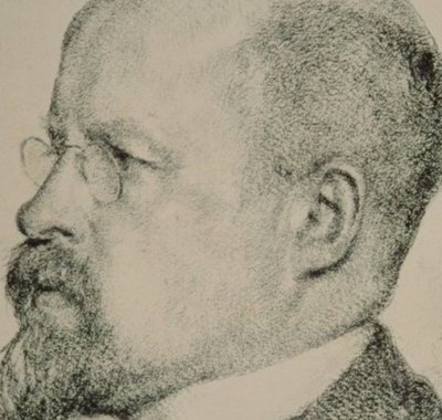 Getekend door F. Bobeldijk voor weekblad de Amsterdammer - Borstbeeld van Jan Pieter Veth op 52-jarige leeftijd - 1915